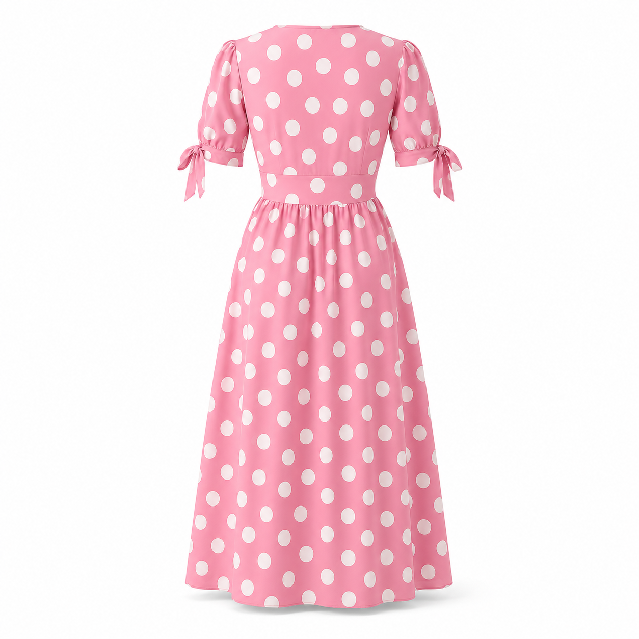 Polka Dot Dress | Midi Style, Short Sleeves | Trendy
