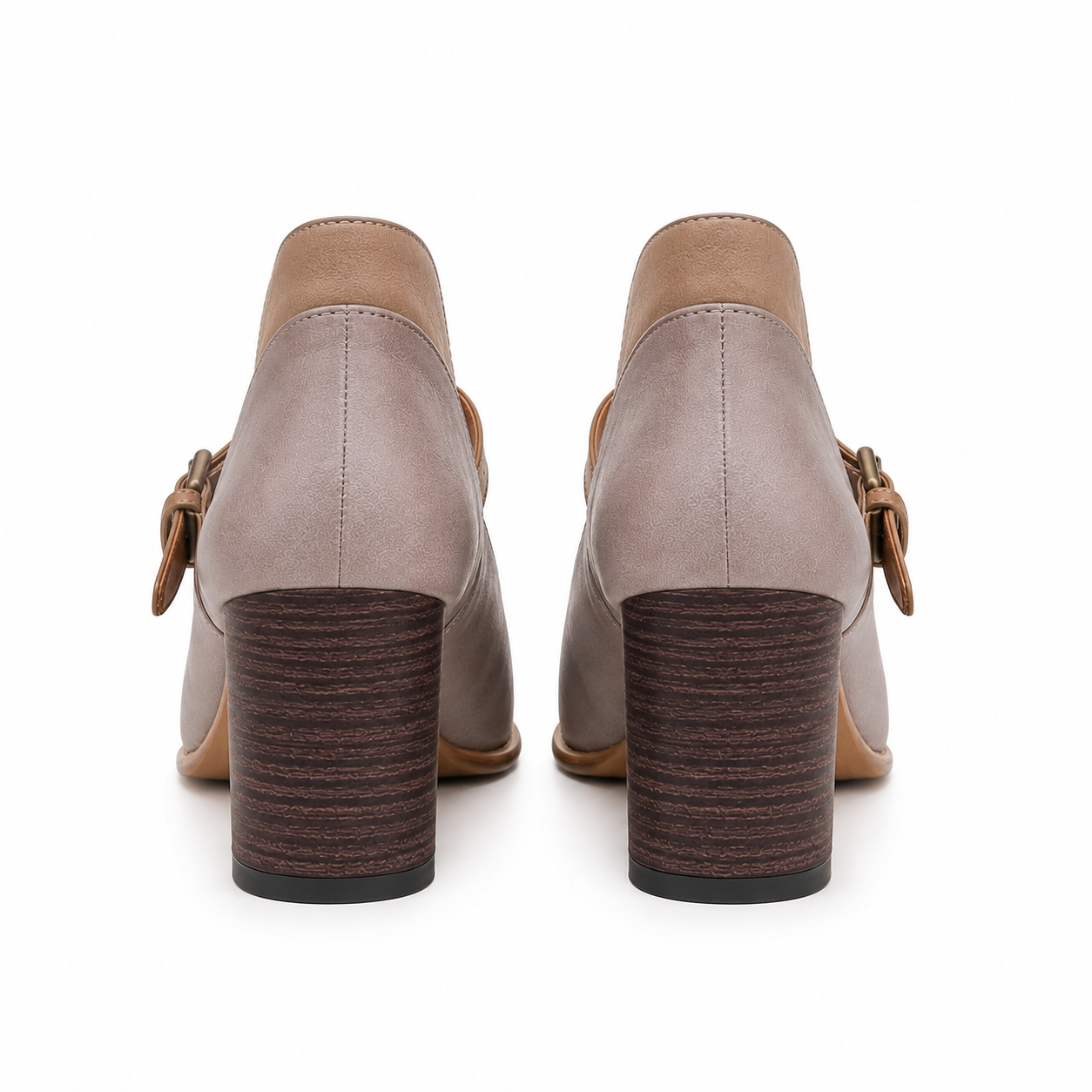 Women's Mary Jane Block Heel Shoes with Square Toe and Ankle Strap