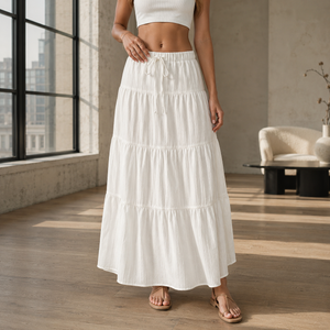 Maxi Skirt | Women's High Waist Pleated Skirt | Comfortable