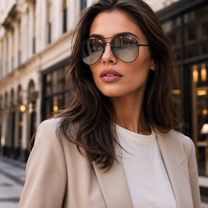 Aviator Sunglasses | Women's Oversized Mirrored Shades | UV Protection