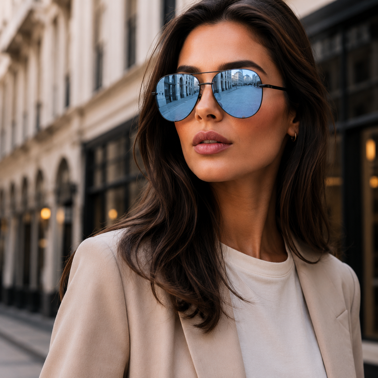 Aviator Sunglasses | Women's Oversized Mirrored Shades | UV Protection