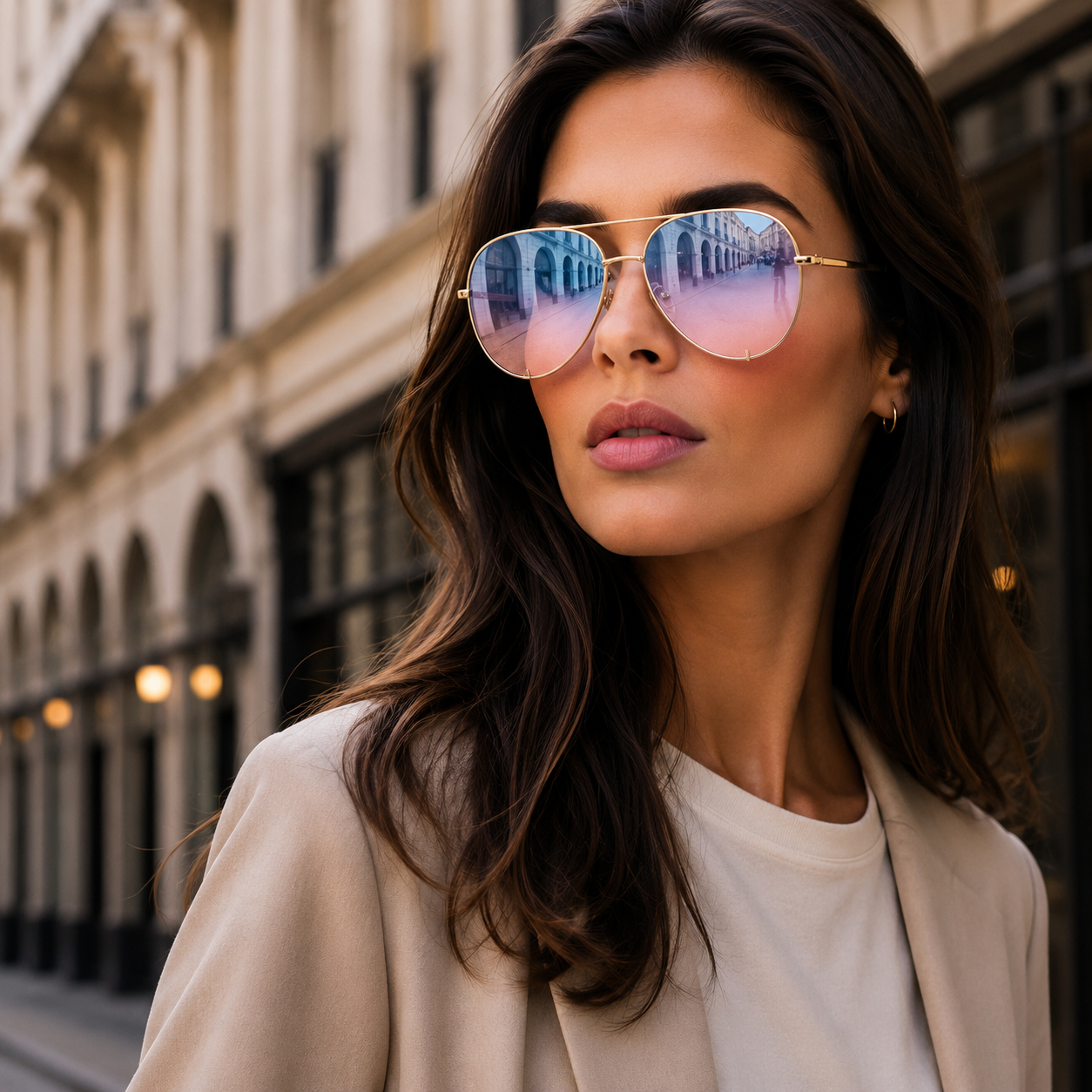 Aviator Sunglasses | Women's Oversized Mirrored Shades | UV Protection