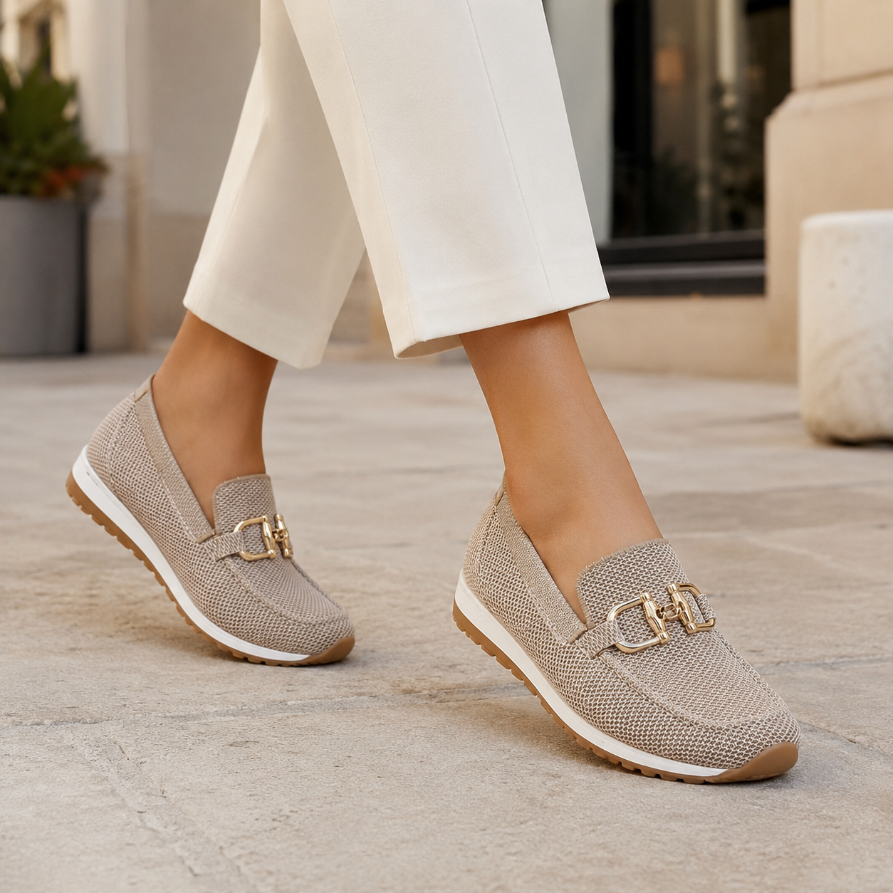Loafers | Women's Mesh Slip-On Shoes, Breathable Comfort | Metal Buckle Casual Flats