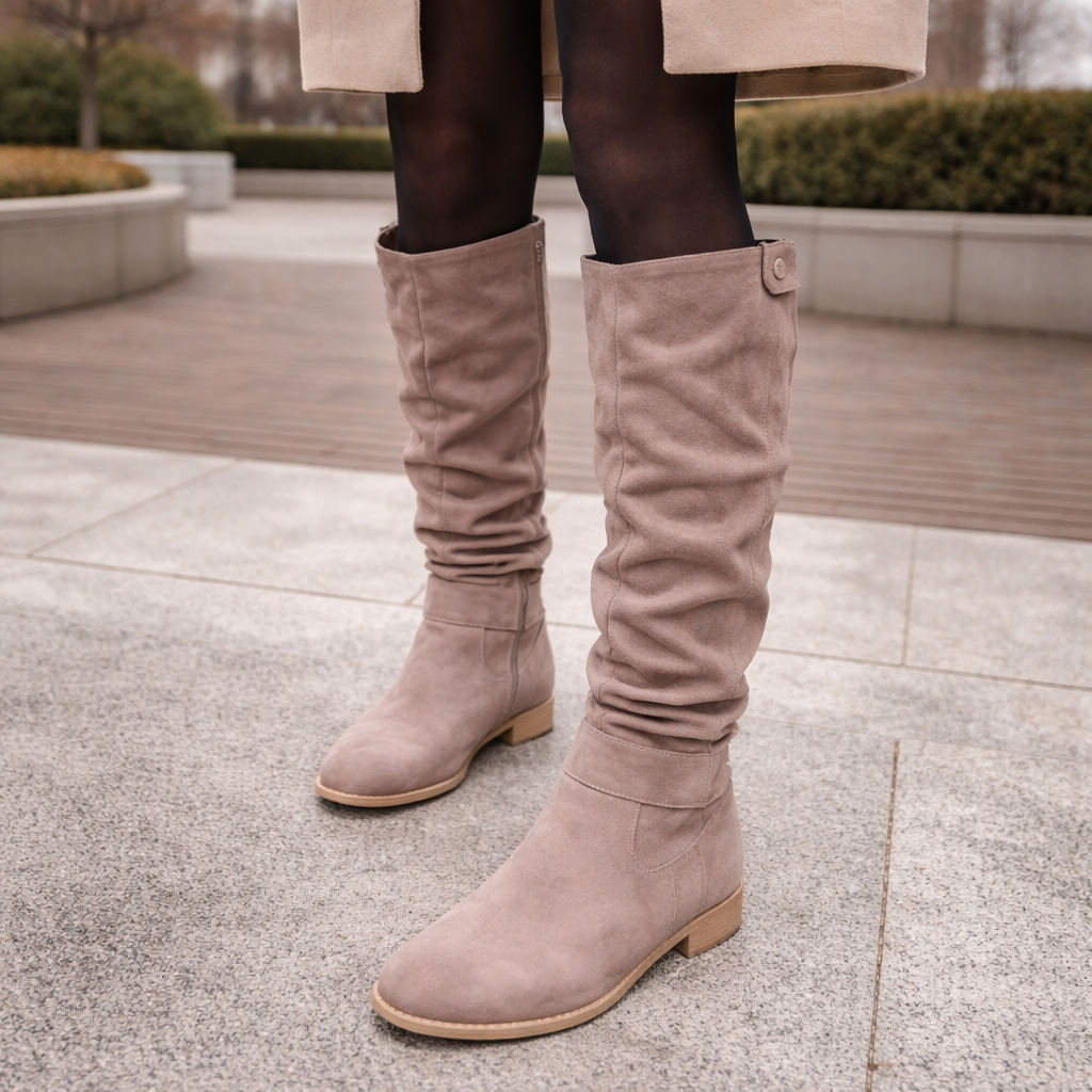 Warm Suede Ankle Boots - Comfortable - Women's Winter Footwear