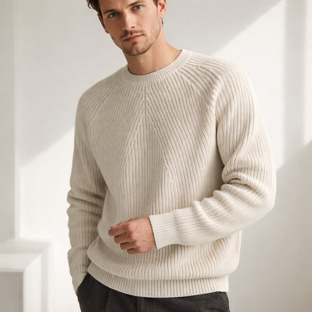 Knit Sweater | Ribbed Raglan | Soft Premium Fabric