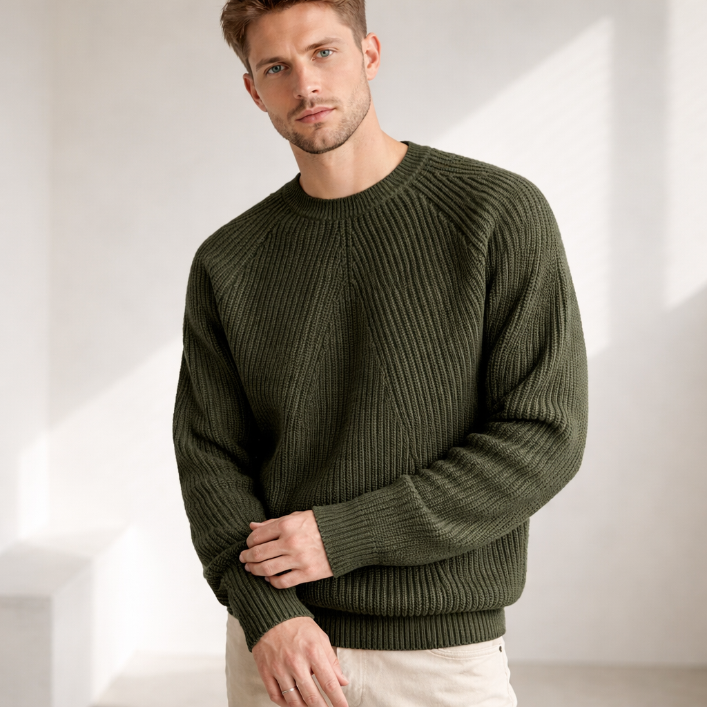 Knit Sweater | Ribbed Raglan | Soft Premium Fabric
