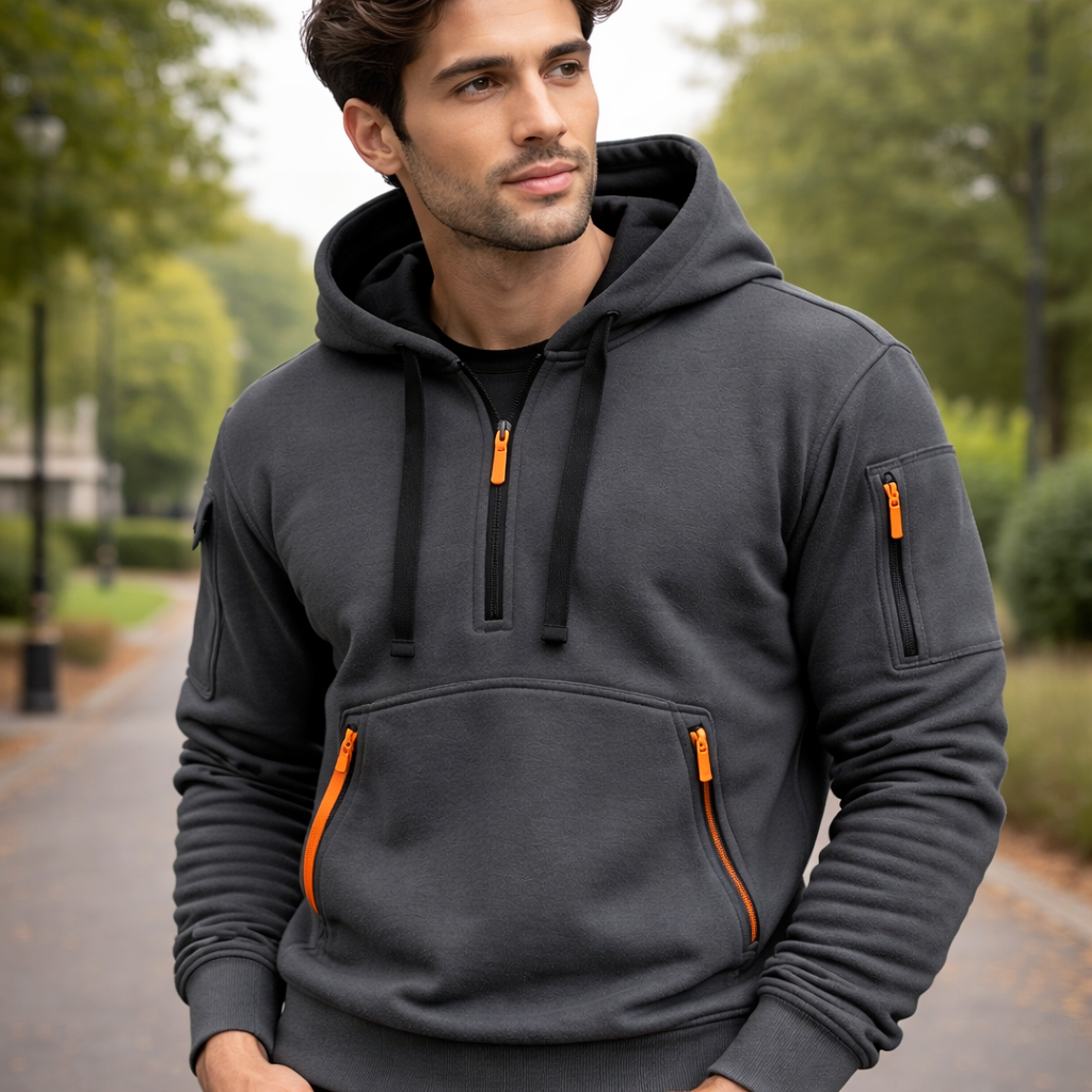 Men’s Casual Zip Hoodie | Pocket Design | Comfortable Everyday Wear