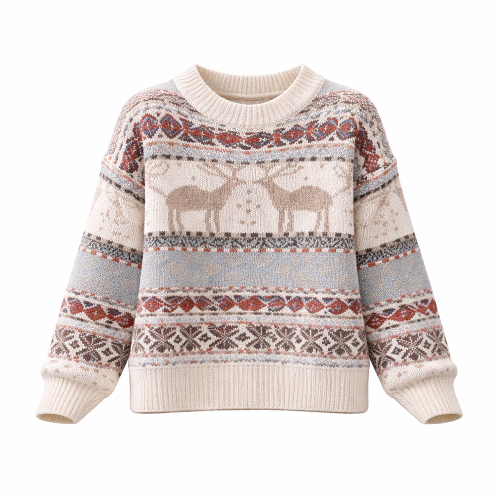 Women's Christmas Sweater | Reindeer Design | Cozy Winter Knit