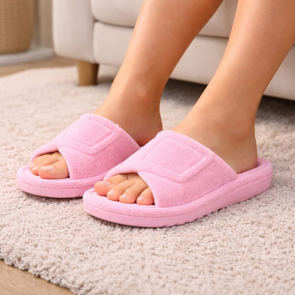 Women's Orthopedic Slippers | Plush Lining | Adjustable Velcro Closure