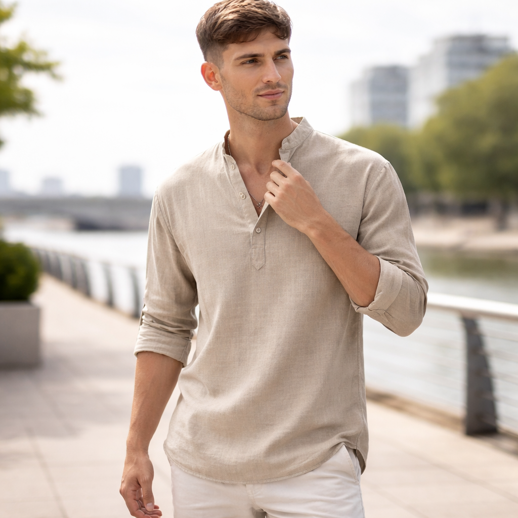 Men's Henley Shirt | Lightweight Summer Casual