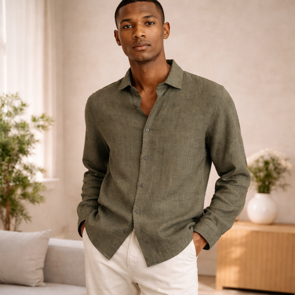 Men’s Linen Long sleeve Shirt | Breathable, lightweight