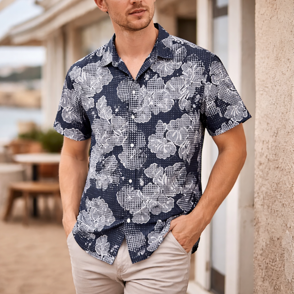 Men’s Summer Shirt | Tropical floral | Short sleeve, casual