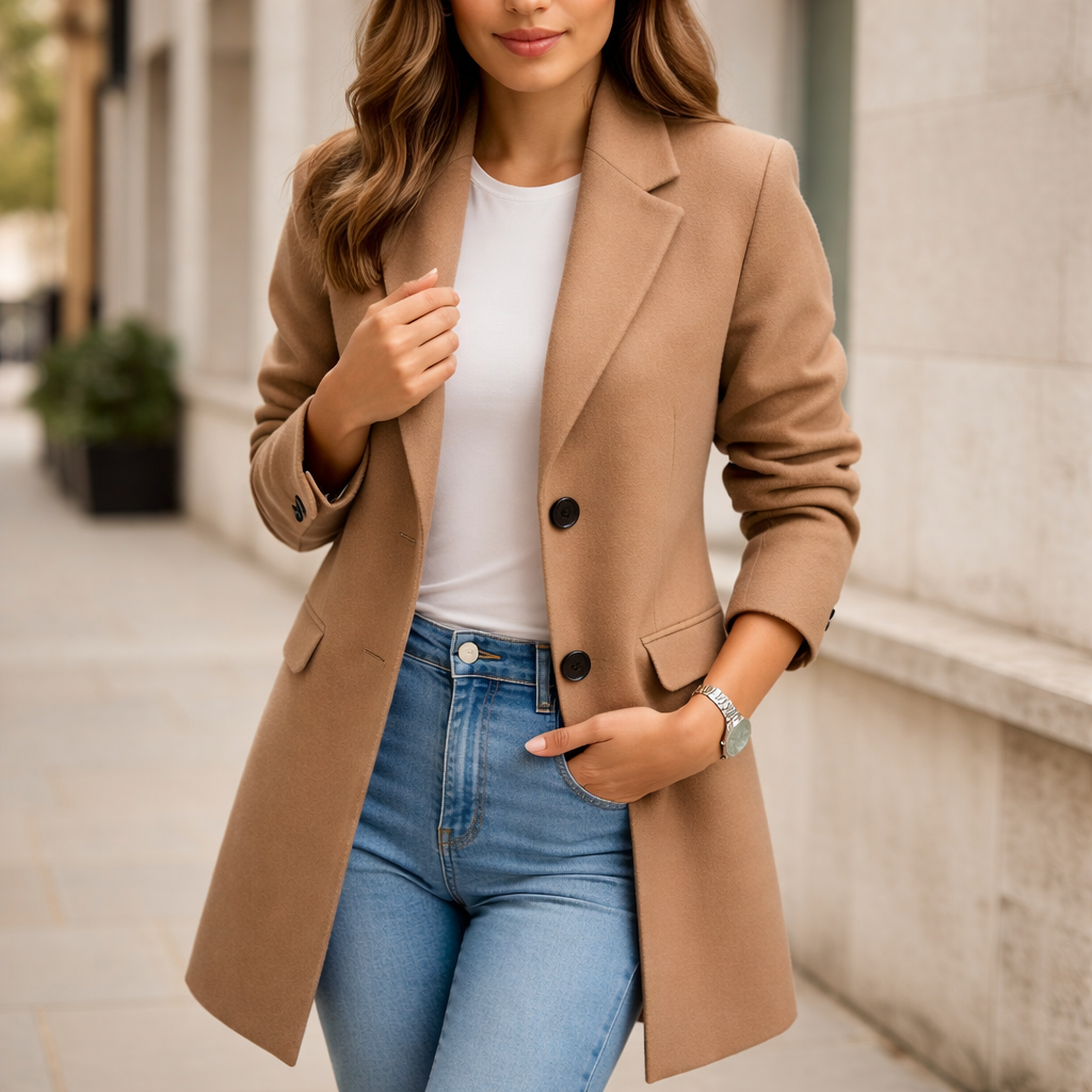 Women’s Longline Wool Coat | Warm Tailored Outerwear
