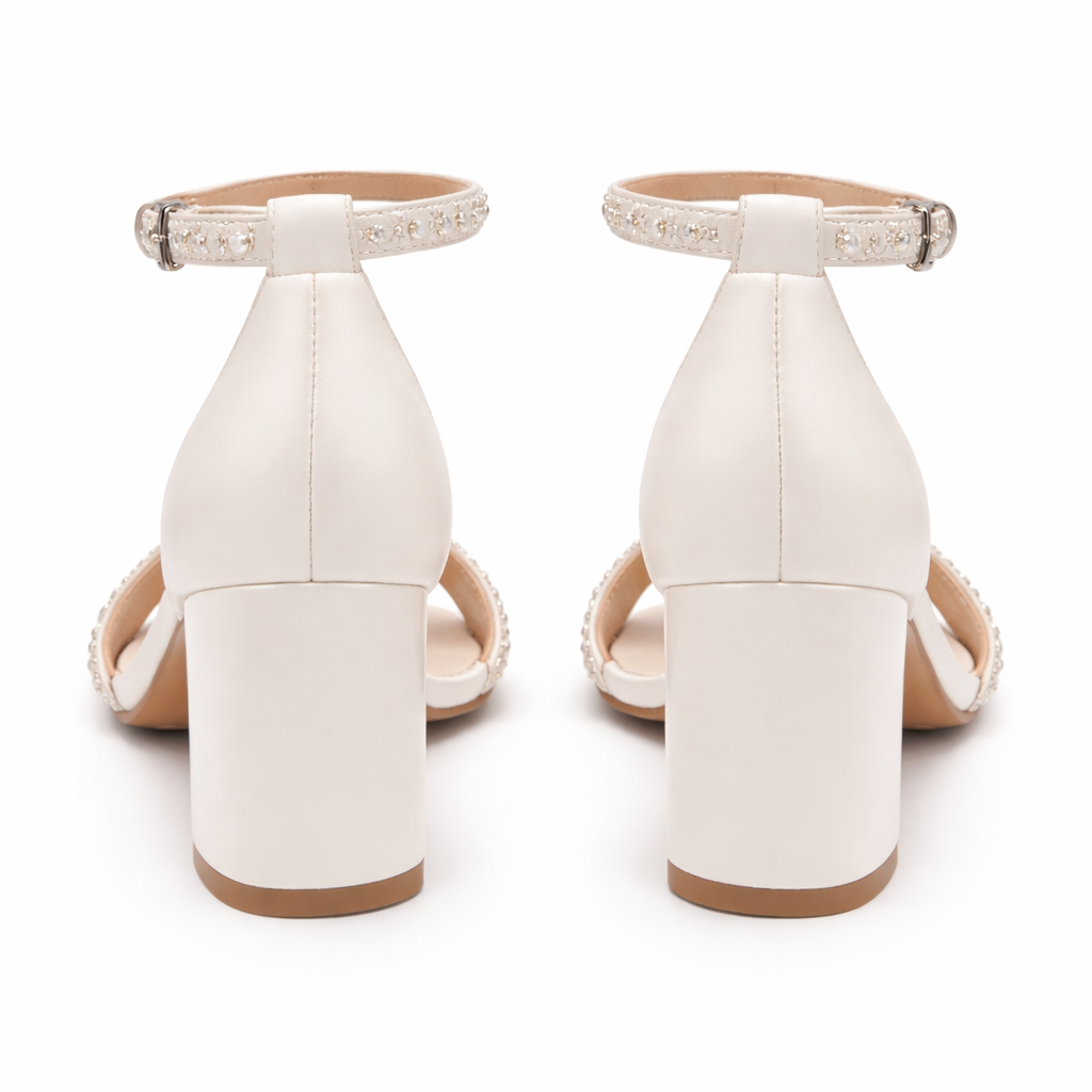 Women's Sandals | White, Heel, Crystals | For Weddings