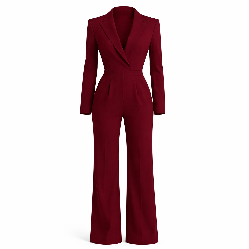 Women’s Blazer Jumpsuit | Wide leg, V-neck | Luxe style