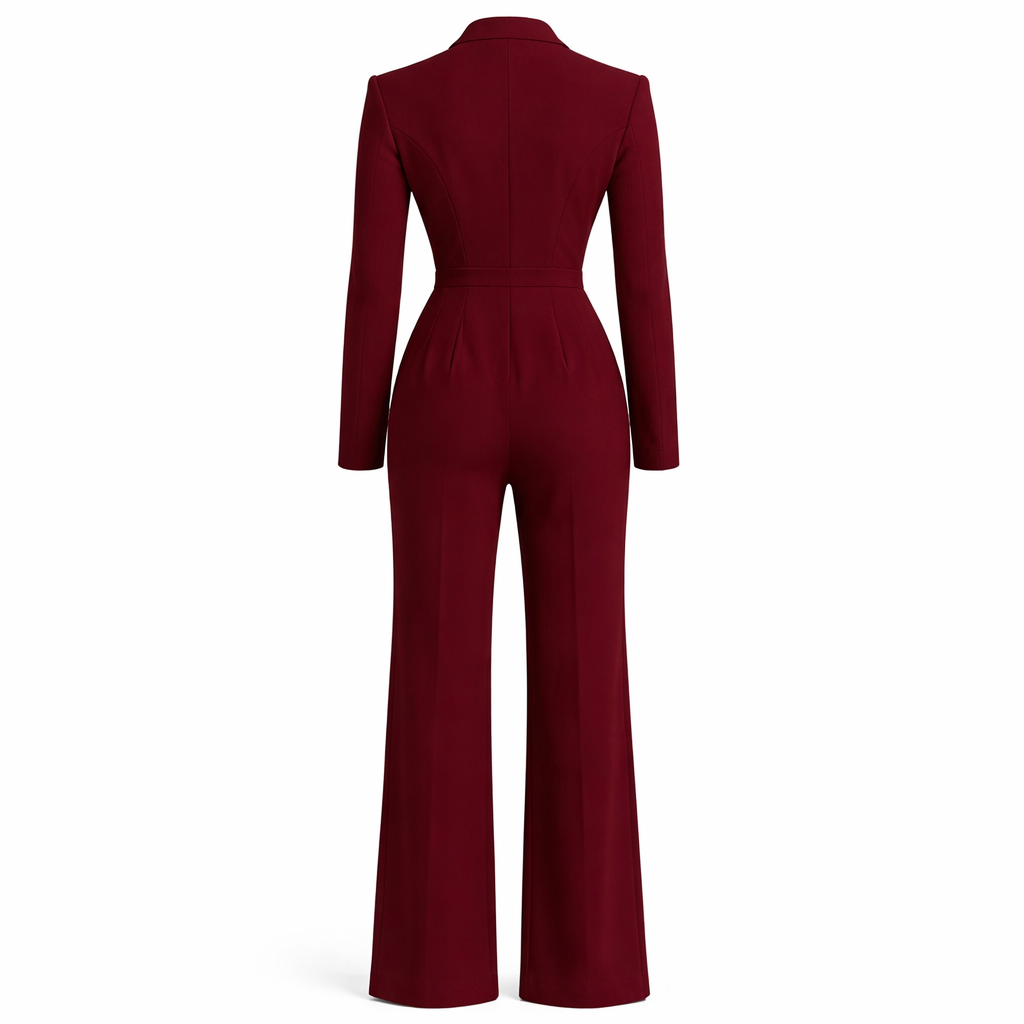 Women’s Blazer Jumpsuit | Wide leg, V-neck | Luxe style