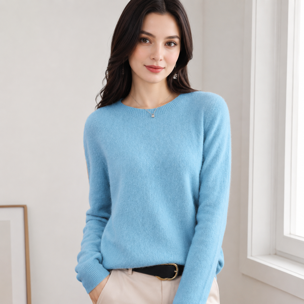 Women’s Cashmere Sweater | Crew Neck | Lightweight Soft Knit Top