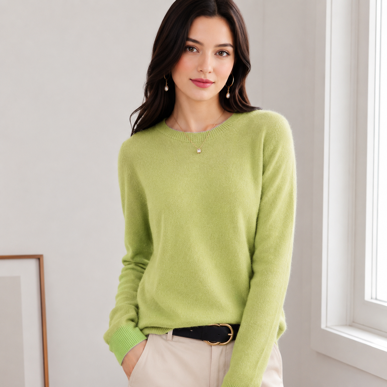 Women’s Cashmere Sweater | Crew Neck | Lightweight Soft Knit Top