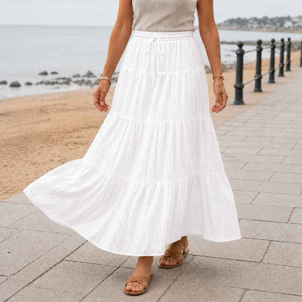 Maxi Skirt | Women's High Waist Pleated Skirt | Comfortable