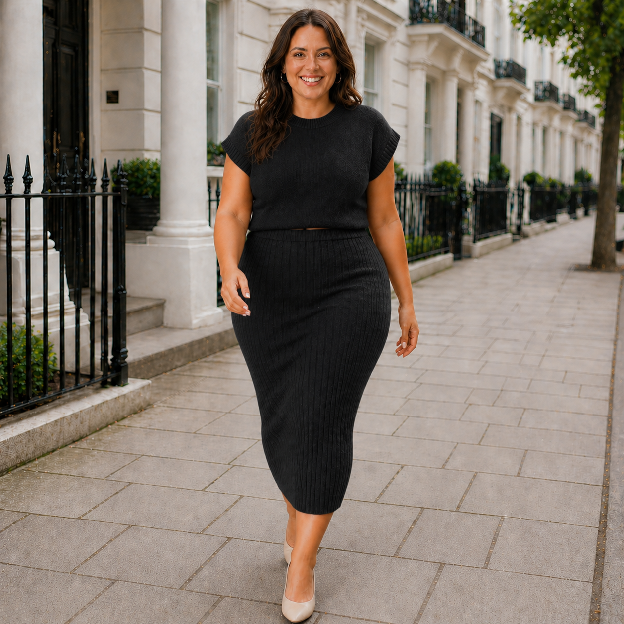 Knit Midi Set Casual Elegance Modern Comfort