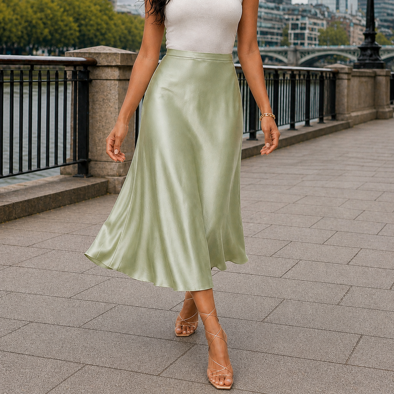 High Waist Midi Skirt | Fluid Style | Comfortable Fit