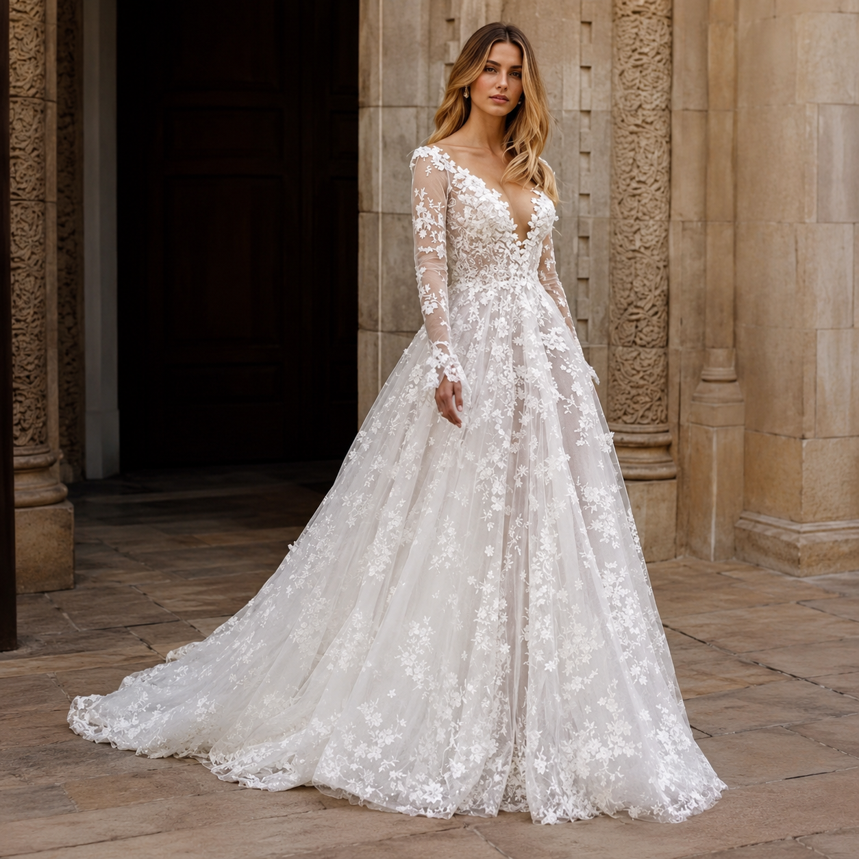 Wedding Dress | Laced Semi-Fitted | Elegant Style