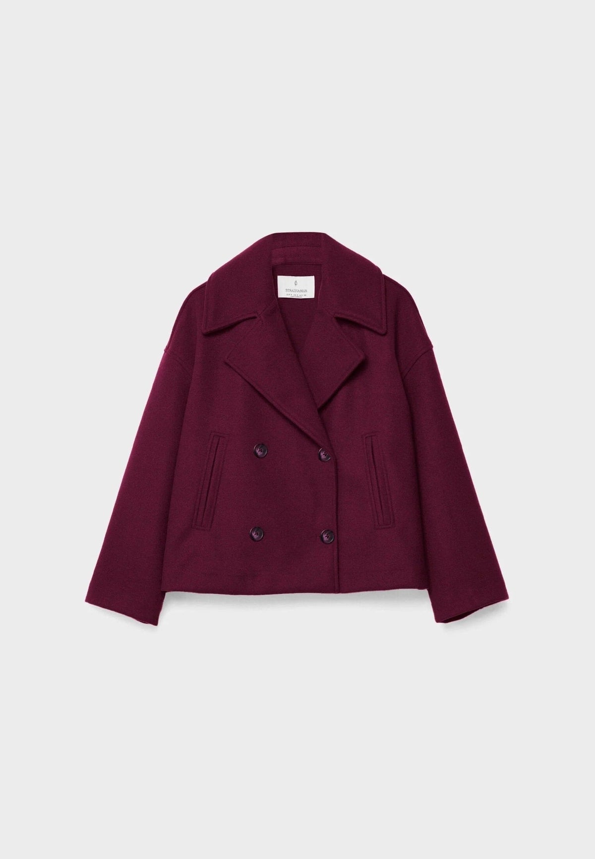 Women double breasted cropped blazer long sleeves tailored silhouette