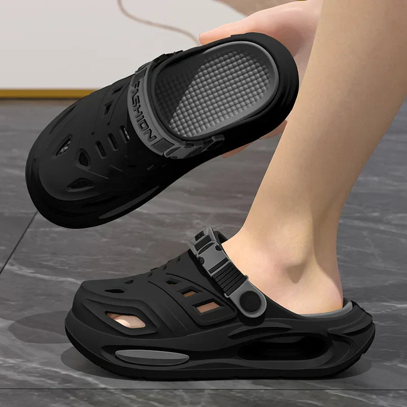 Men's Slip-On Slippers | Cushioned, Adjustable Strap | Comfort