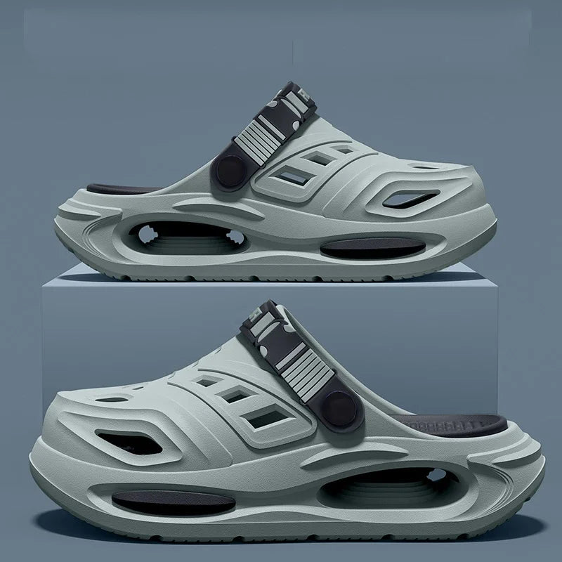 Men's Slip-On Slippers | Cushioned, Adjustable Strap | Comfort