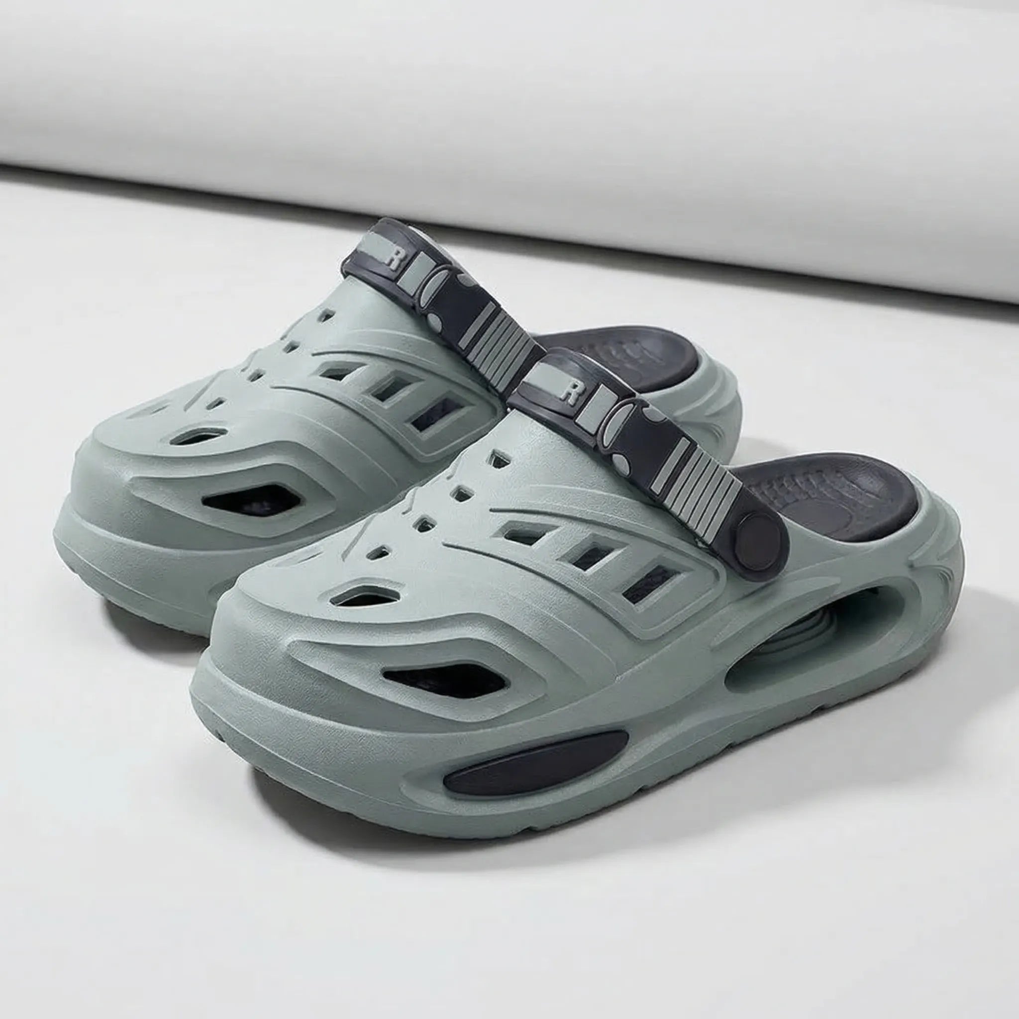 Men's Slip-On Slippers | Cushioned, Adjustable Strap | Comfort