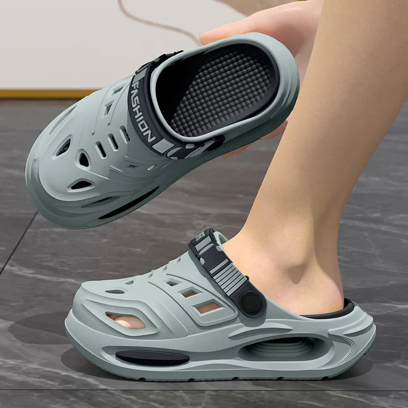 Men's Slip-On Slippers | Cushioned, Adjustable Strap | Comfort