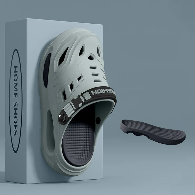 Men's Slip-On Slippers | Cushioned, Adjustable Strap | Comfort