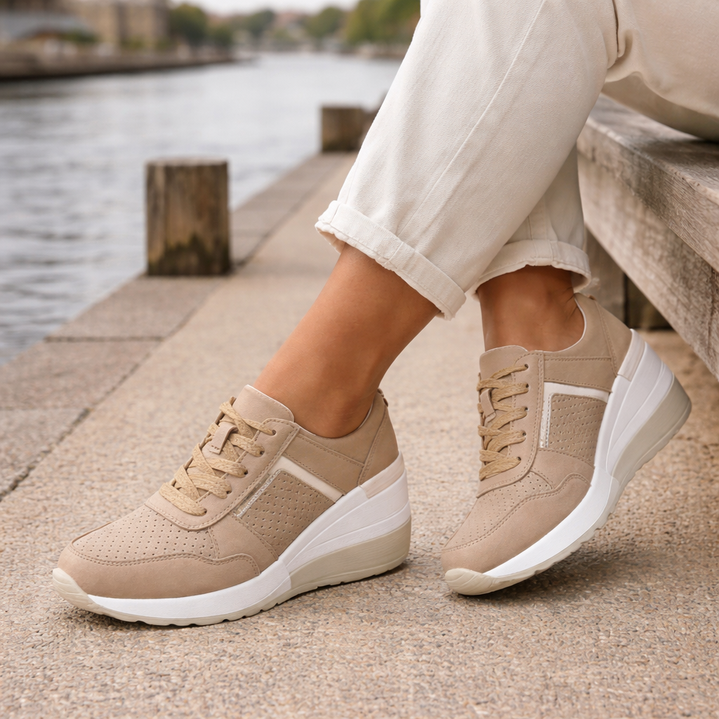 Women's Wedge Sneakers | Comfortable, Stylish | Perforated