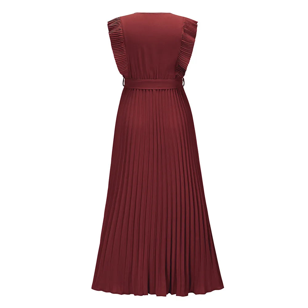Maxi Dress | V Neck Evening Dress, Ruffle Detail | Women's Formal