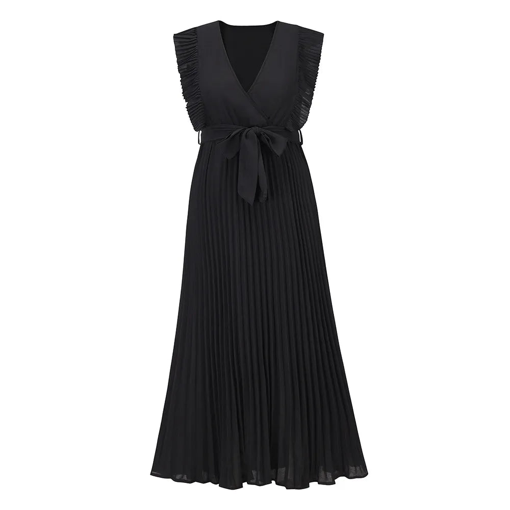 Maxi Dress | V Neck Evening Dress, Ruffle Detail | Women's Formal
