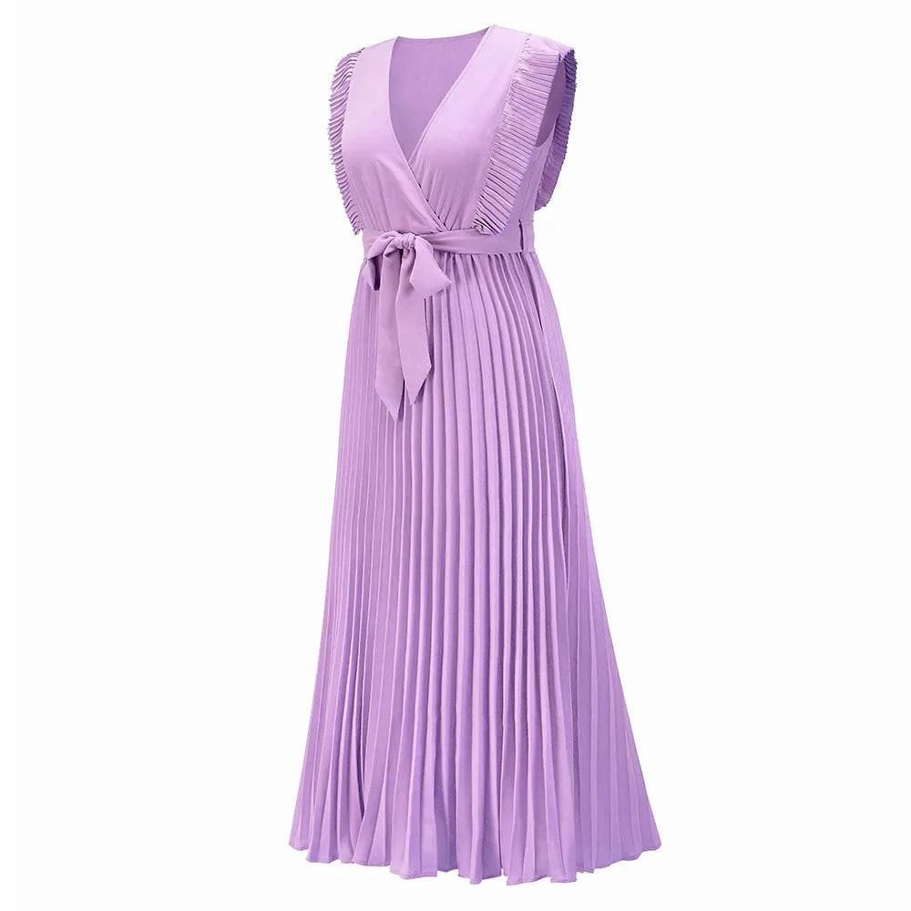 Maxi Dress | V Neck Evening Dress, Ruffle Detail | Women's Formal