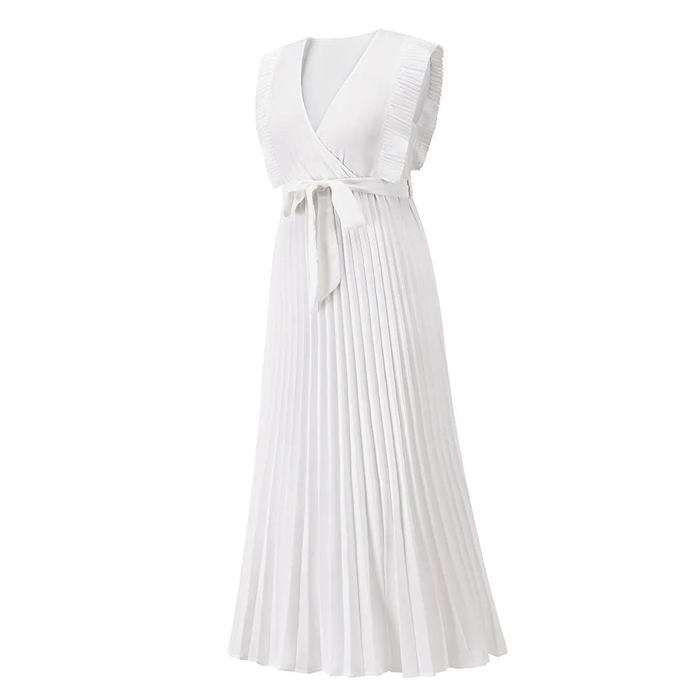 Maxi Dress | V Neck Evening Dress, Ruffle Detail | Women's Formal