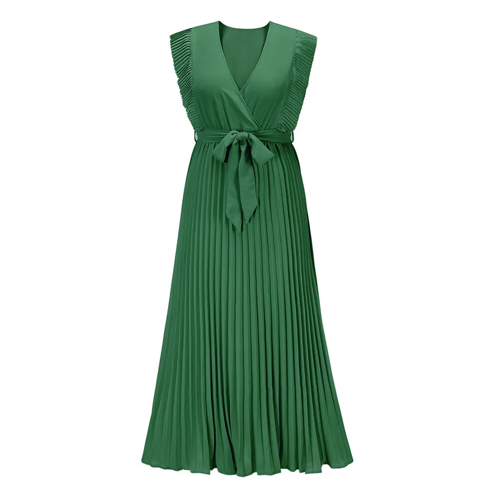 Maxi Dress | V Neck Evening Dress, Ruffle Detail | Women's Formal