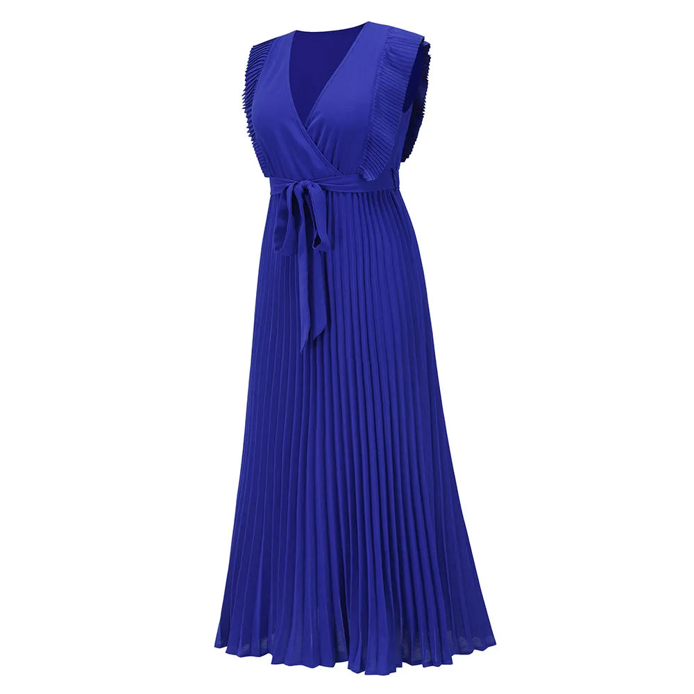 Maxi Dress | V Neck Evening Dress, Ruffle Detail | Women's Formal