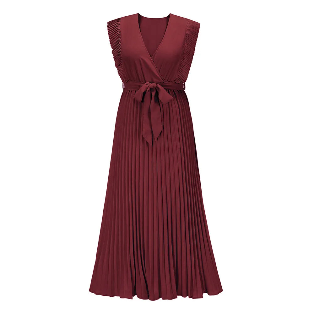 Maxi Dress | V Neck Evening Dress, Ruffle Detail | Women's Formal