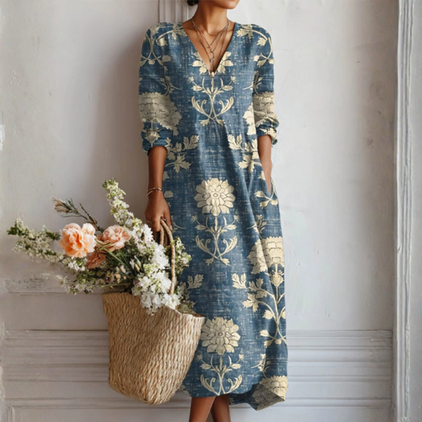 Women Abstract Geometry Print Dress Relaxed Fit