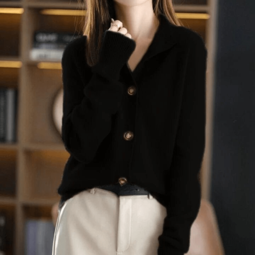 Women's Cardigan | Knit, Button Closure, High Collar