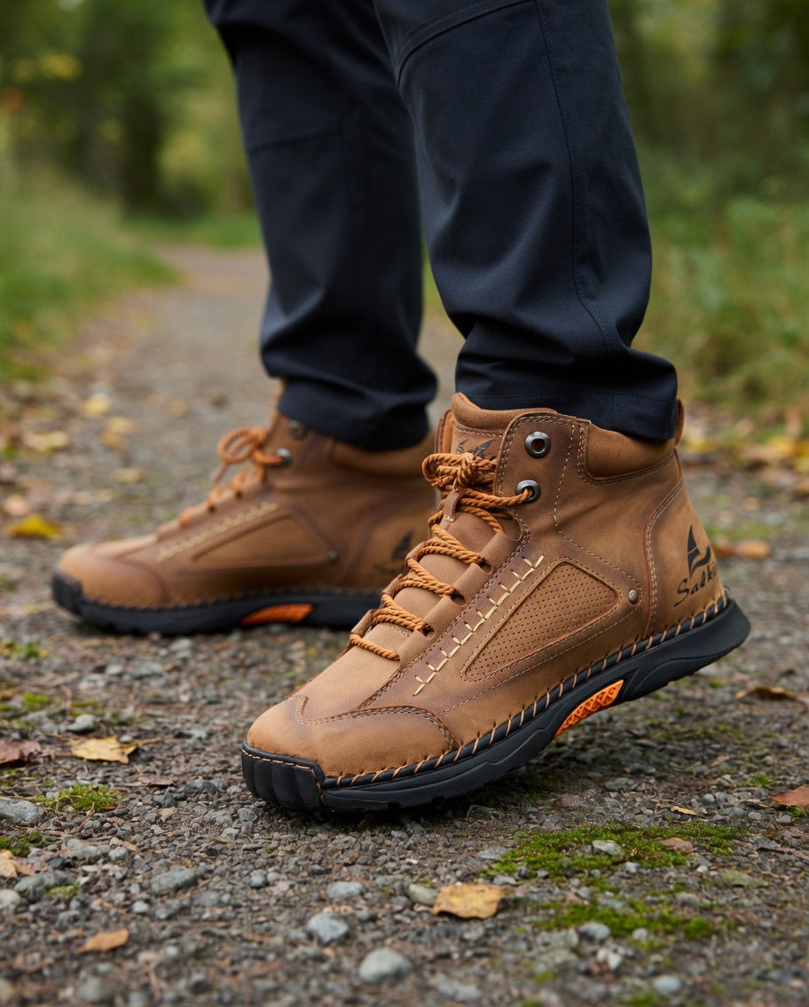Waterproof Men's Ankle Boots - Non-Slip Sole - Rugged Grip