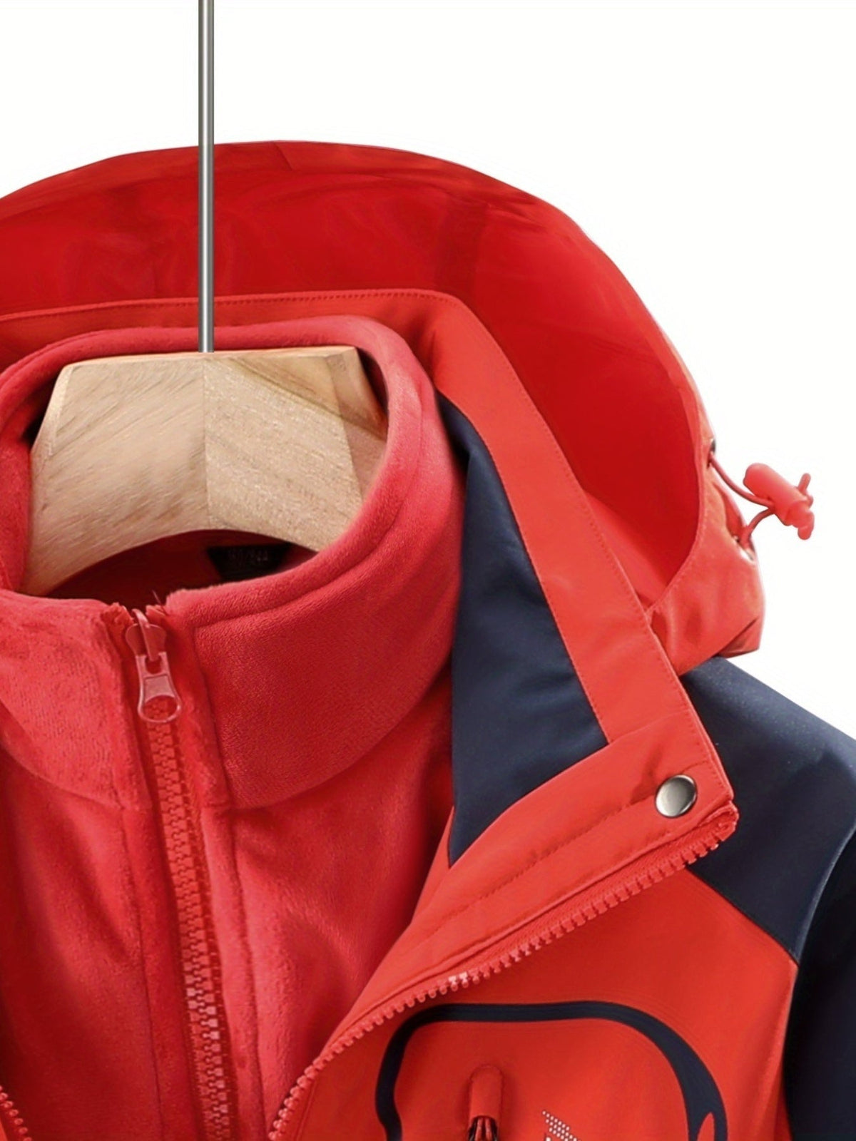 Womens 3 in 1 waterproof jacket with removable fleece liner and windproof hooded outer shell