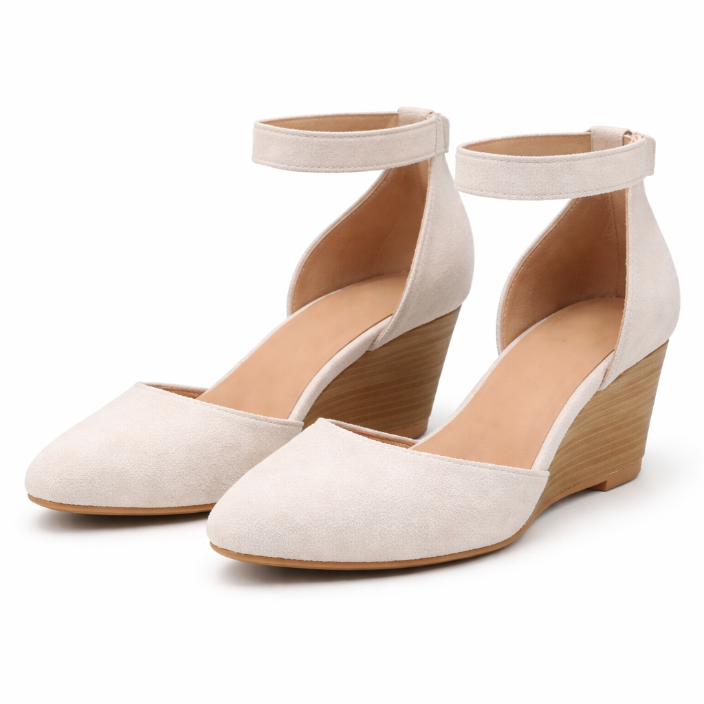 Women's Wedge Heels | Closed Toe Suede | Matte Finish