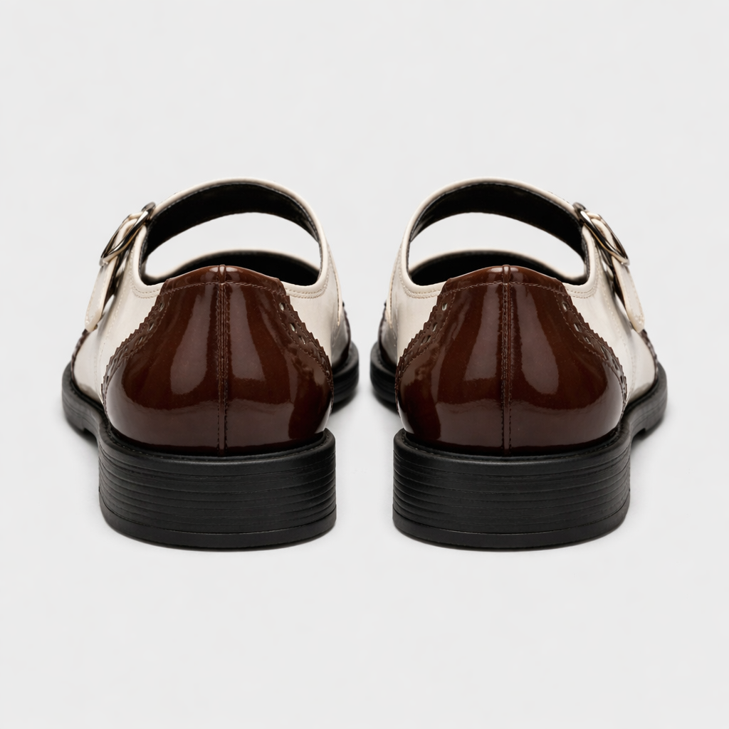 Women's Mary Jane Shoes | Two-Tone, Buckle Strap | Vintage Brogue