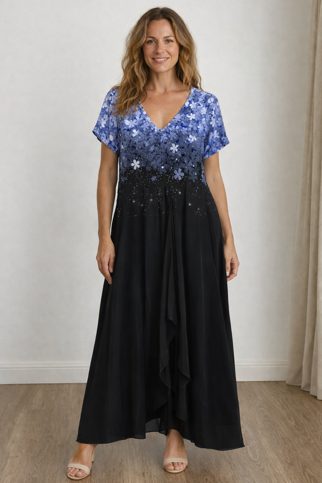 Summer Wrap Dress | Floral Print, Loose Fit | Multi-Color