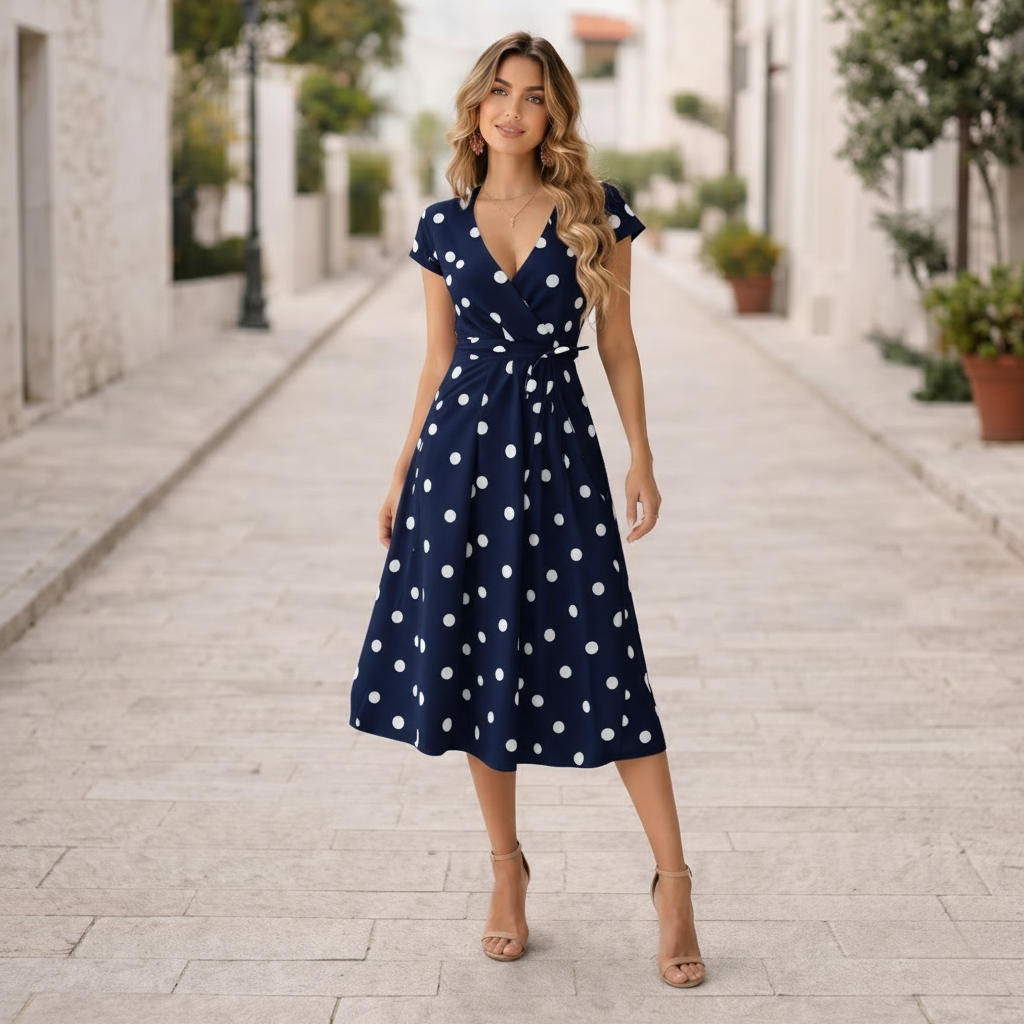 Polka Dot Dress - Elegant, Cheerful Style Summer Fashion