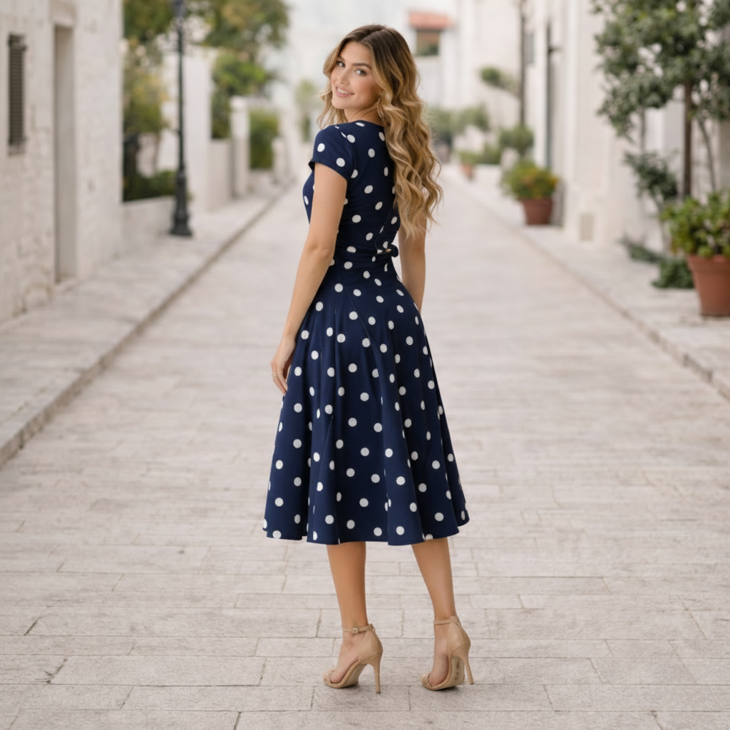 Polka Dot Dress - Elegant, Cheerful Style Summer Fashion