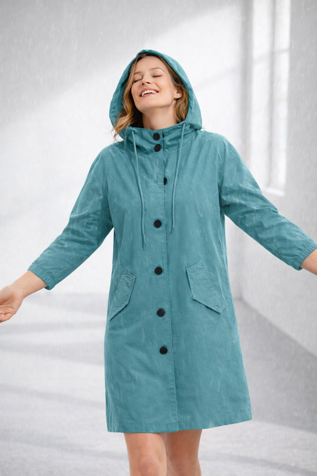 Women's Rain Jacket | Mid-Length, Hood | 9 Colors